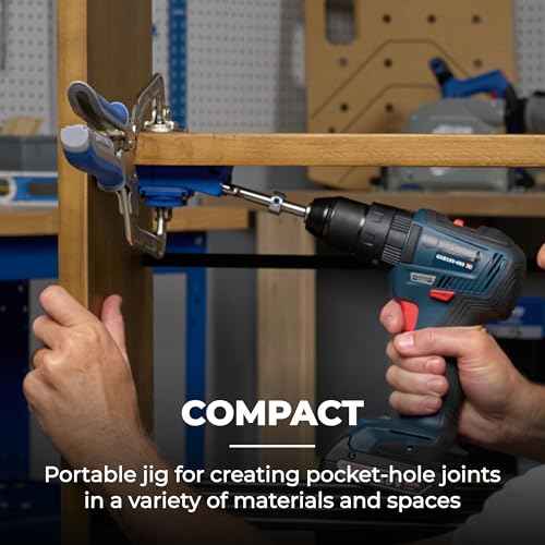 Kreg KPHJ320 Pocket-Hole Jig 320 - Small, Durable Jig for Tight Spaces - Create Perfect, Rock-Solid Joints - Easily Adjustable Drill Guides - For Materials 1/2" to 1 1/2" Thick