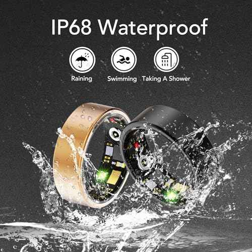 Smart Health Ring for Women Men Fitness Tracker with Heart Rate, Blood Oxygen, Blood Pressure, Sleep Monitoring, Step Counting, IP68 Waterproof for iOS and Android, No APP Fee, Rose Gold 6