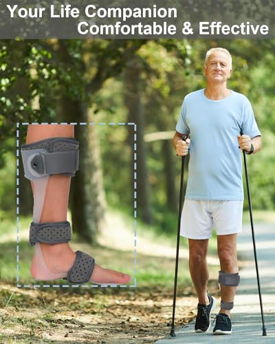 AFO Drop Foot Brace Medical Ankle Foot Orthosis Support Foot Drop Postural Correction Brace (Right/XL)