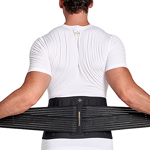 Tommie Copper Pro-Grade Adjustable Support Back Brace and Posture Corrector, Breathable Flex Stability Straps for Lumbar Support, Posture & Muscle Support - Unisex, Black - XX-Large/3X-Large