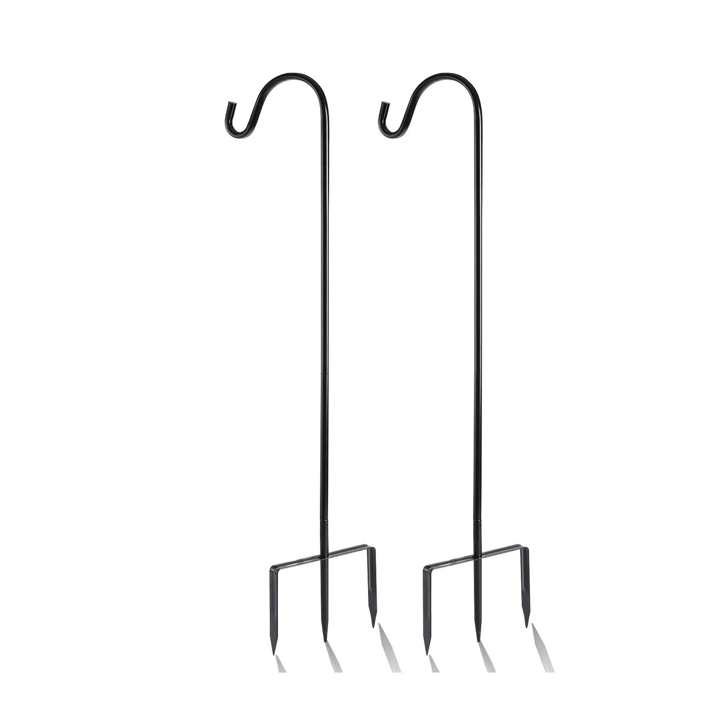 EXCMARK 2 Pack Shepherd Hook Adjustable Height 31/24/16ââ 1/2 inch Thick Use at Weddings, Hanging Solar Lights, Lanterns, Bird Feeders, Metal Hanger Hook (Black, 31 inch). U.S. Patent.