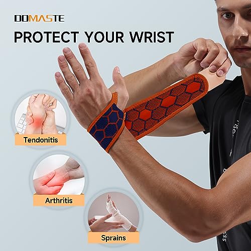 Sport Slim Wrist Wrap - Wrist Brace for Carpal Tunnel Relief, Neoprene-Free Compression Wrist Support for Workout, Adjustable Wrist Guards Fit Right Left Hand (Cobalt Bule, Pack of 1)