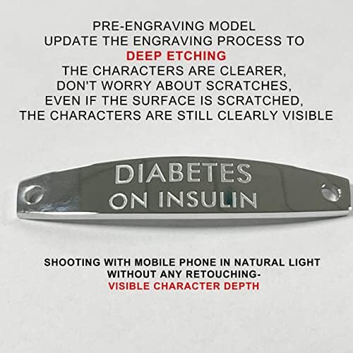 LinnaLove-Pre-engraved Simple Rolo chain Medical alert id bracelet for Women
