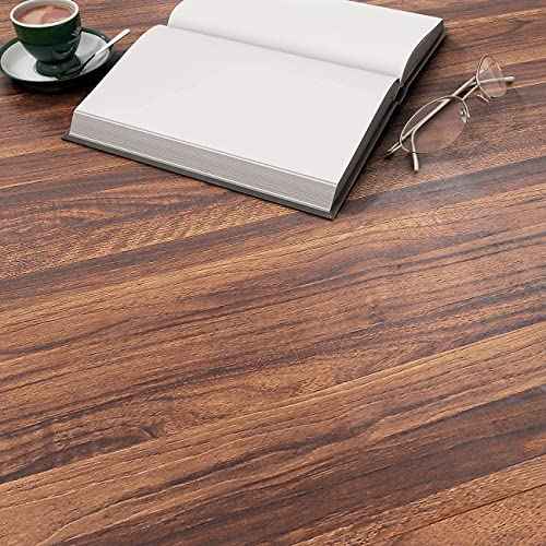 Decotalk Wood Contact Paper Wood Grain Contact Paper for Countertops Walnut Wood Countertop Vinyl Wrap Peel and Stick Wallpaper Dark Brown Wood Self Adhesive Contact Papers for Cabinets 12x120 inch