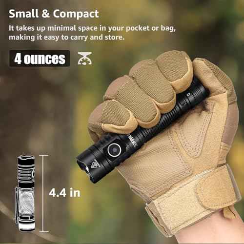 Pocket Flashlight Rechargeable LED Light - Sofirn SR12 Small Flashlights Powerful, Bright EDC Light, 1300ft Long Throw Magnetic Flashlight High Lumens, IP68 Waterproof, Simple UI, Compact for Outdoor