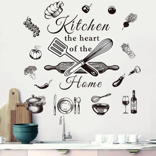 Wall Stickers Kitchen Quotes Wall Decals Wall Art Decals for Kitchen Dining Room Restaurant Vinyl Wall Sticker Peel and Stick Wall Decoration