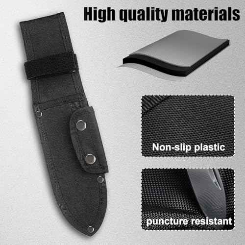 Universal Knife Sheath,Oxford Chef Knife Sheaths for Fixed Blade Knives, Knife Scabbard Cover, Shop Knife Sheath Knives Sleeves Case Edge Guards Blade Protectors for Outdoor (Black, 5.5 x 2 Inch)