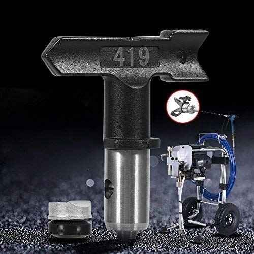 Airless Spray Gun Tip Multi Series Tungsten Steel Reversible Gun Paint Nozzle Tip (Size : 215#) Black+Sliver