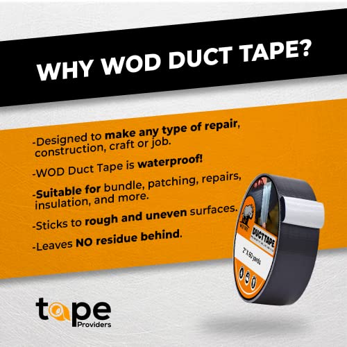 WOD DTC10 Advanced Strength Industrial Grade Red Duct Tape, 3/4 inch x 60 ft. Waterproof, UV Resistant For Crafts & Home Improvement