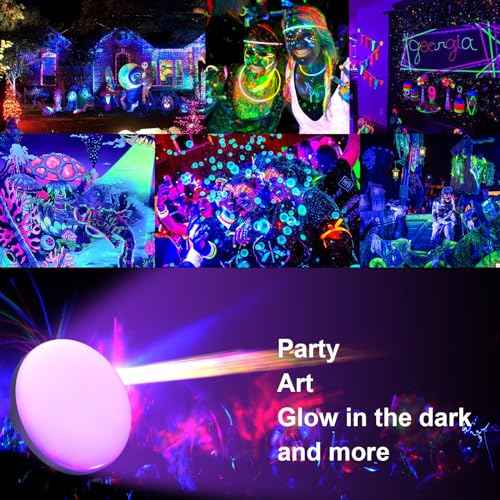 96 LED 395nm UV / 6500K Flashlight Camping Blacklight , 10000mAh Rechargeable, 3000 Lumens, Glow Lights for Party , Bedroom, Fluorescent Poster , Dog/Cat Urine ,Halloween Black Light (UV(Remote))