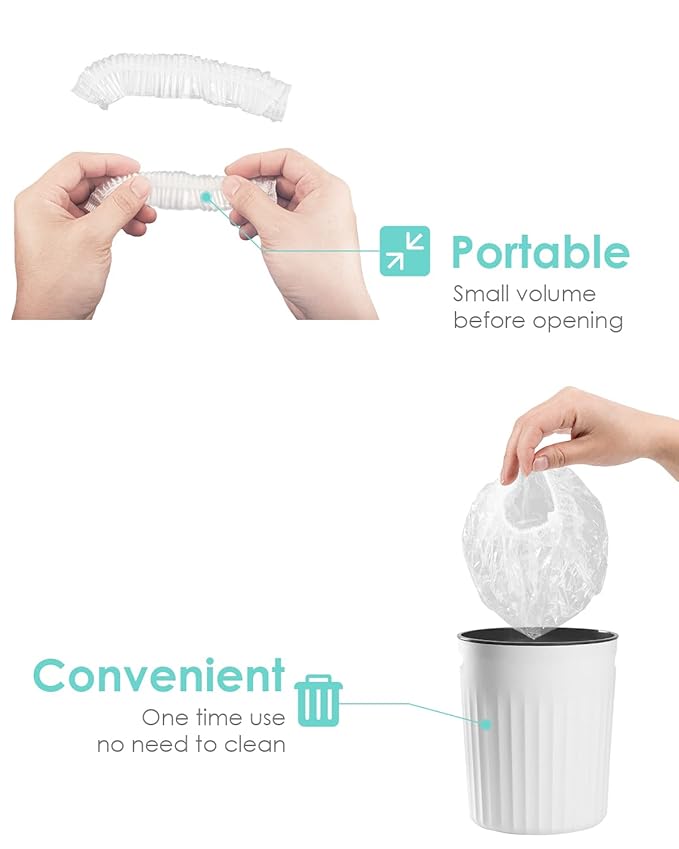 Auban Disposable Shower Caps, Plastic Clear Hair Cap