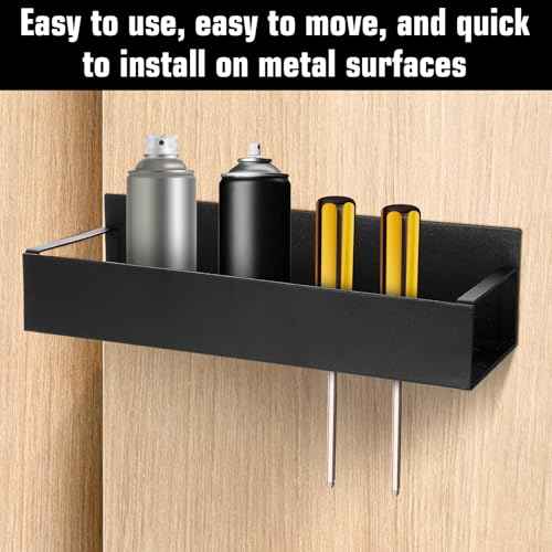 4 Pcs Magnetic Aerosol Spray Can Holder, Wall Mounted Spray Bottle Rack, Mechanic Paint Bottle Can Organizer, Tool Box Storage Rack for Garage Home Workspace (Black)