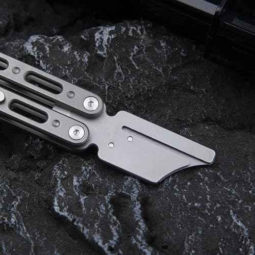 Titanium Utility Knife with Clip Mini Pry Bar EDC Box Cutter Flipper Pocket Knife For Outdoor