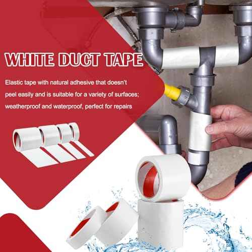 4 Pack Duct Tape White Heavy Duty 1inch 2inch 3inch 4inch*50ft Waterproof Outdoor Adhesive Tape Industrial Grade Duct Tape Strong Adhesive, No Residue for Home Improvement Indoor and Outdoor