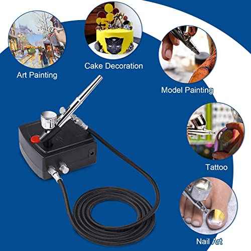 6-Ft Braided Airbrush Air Hose Standard 1/8" Ends and 1/4" Bsp Hose Adaptor with Univesal US Quick Connect Plug