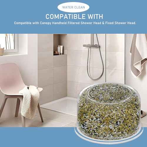 Shower Head Filter Replacement Cartridge Compatible with All Canopy Handheld & Fixed Filtered Shower Head, Shower Filter For Hard Water, 4 Pack