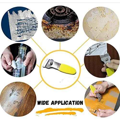 Multi-Purpose Scraper Cleaning Tool 2 Pack Spealloy Razor Blade Scraper Set with 10 Extra Blades Razor Blades Scraper for Stovetop, Wall, Oven, Paint, Caulk, Labels, Adhesive, Sticker, Tile Window