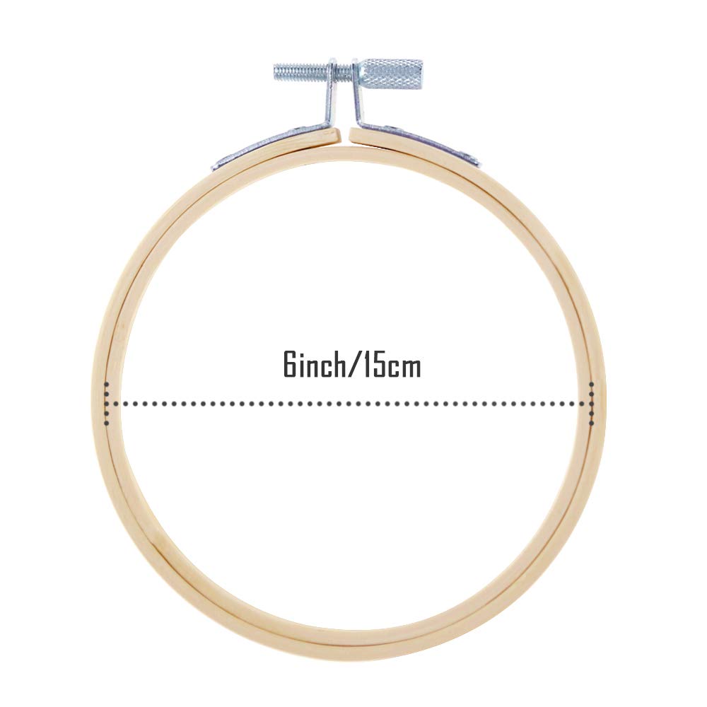 Caydo 12 Pieces 6 Inch Embroidery Hoops Set Bulk Circle Cross Stitch Hoop Round Ring