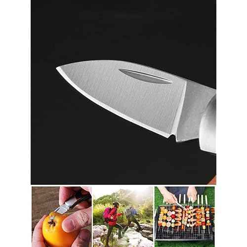 Luvbestaken 2PCS Small Pocket Knife, Mini Keychain Knife, EDC Stainless Steel Knife, Colorful Wood Handle Folding Knife, Blade length 1.5 inch, with Aluminum Gift Box 1