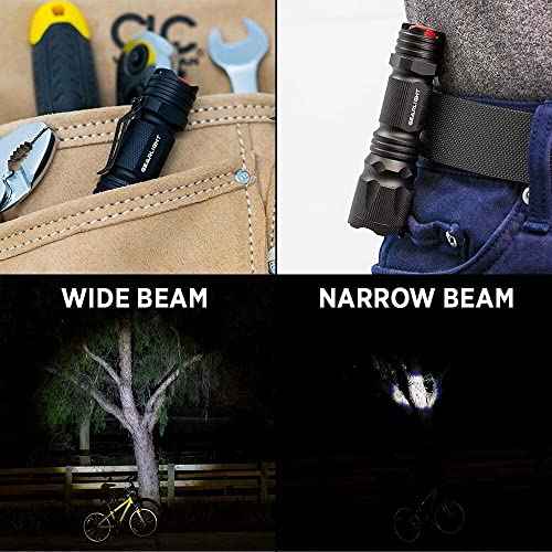 GearLight M3 Mini LED Flashlight - 2 Bright, Small Tactical Flashlights with High Lumens and Pocket Clip for Camping, Outdoor & Emergency Use ? - Black