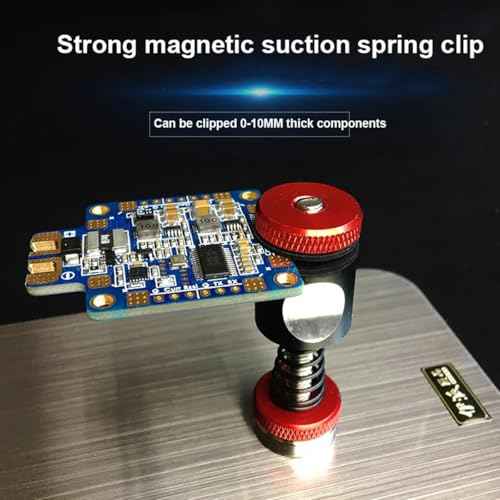 HZY Soldering Helping Hand 4Pcs PCB Circuit Board Holder ESD Safe - Metal Magnetic Fixture Tower Spring Clamp PCB Holder Fixtute for Circuit Boards Electronic Repairing Soldering Desoldering Rework