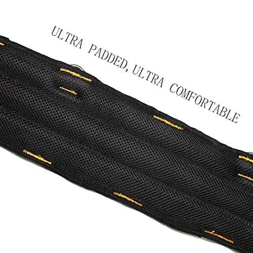 MELOTOUGH Padded Tool Belt with handle strap Construction Work Belt with 4 ring to hook with Tool Belt Suspenders(work suspenders not included) 5 inch Padded Tool Belt