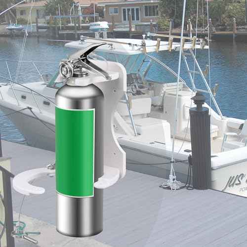 Boat Nylon Fire Extinguisher Bracket,Mounting Bracket with Quick Release Pin,Fire Extinguisher Brackets Compatible with Fire Extinguishers (White)