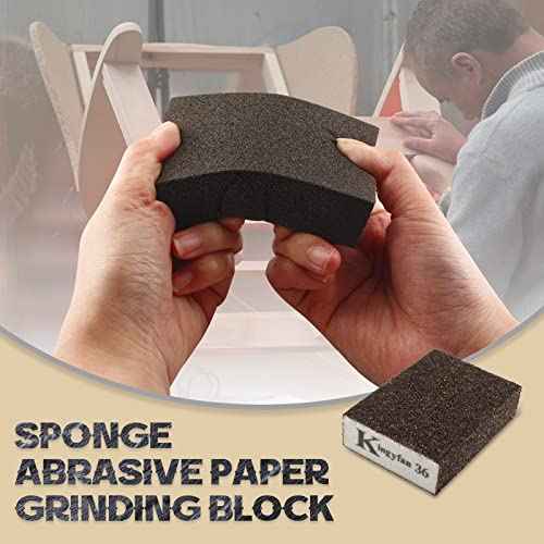 8 PCS Sanding Sponges, 36 Coarse Sanding Blocks Both Wet and Dry, Washable and Reusable, for Grinding and polishing