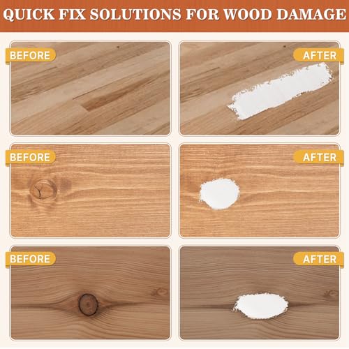 Wood Filler Putty, White Wood Putty Filler Paintable, Stainable, Sandable, 7 Ounce Furniture Repair Kit, Quickly Repair Holes, Cracks, Chips and Scorched Areas of Wooden Furniture Floor,Easy to Use