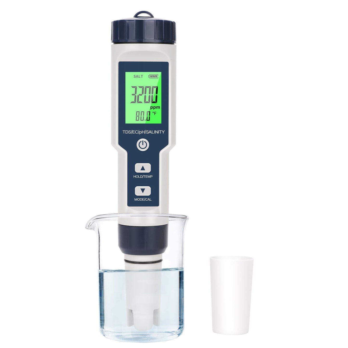Pool Salt Tester,Digital Pool Water Tester,Accurate and Reliable,Salinity, pH Meter, EC, TDS, and Temperature 5 in 1;Salt Water Pool Testing kit, Used for Pool Salt and hydroponic Plants