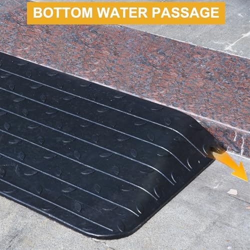 OrangeStar Rubber Threshold Ramp for Doorways, 3" Rise Non-Slip Wheelchair Ramp, 33000lbs Load Capacity, Rubber Curb Ramp for Wheelchair, Scooter