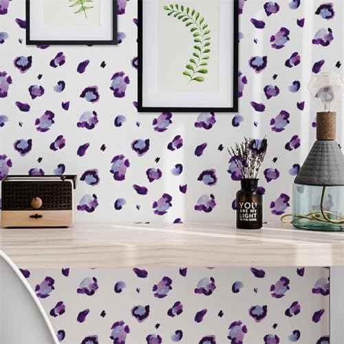 6 Sheets 180 Pcs Purple Leopard Print Wall Stickers, sacinora Animal Spot DIY Speckles Wall Decal Removable Vinyl Peel and Stick for Living Room Bedroom Playroom Furniture Refrigerator Home Decoration