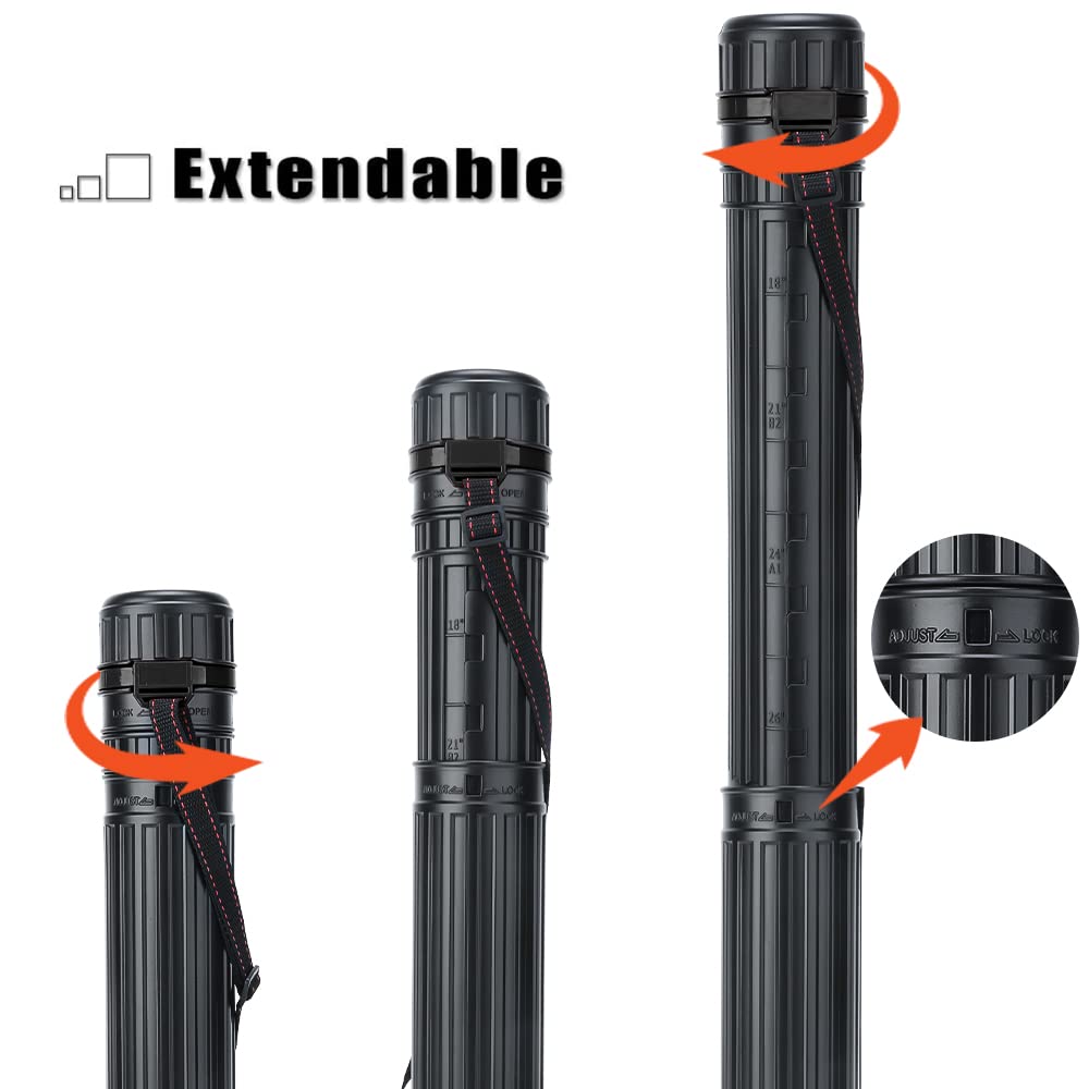 TRANSON 2-Pack Small Poster Tube Storage 17“ to 27” Extendable for Documents Blueprints Artworks Scrolls