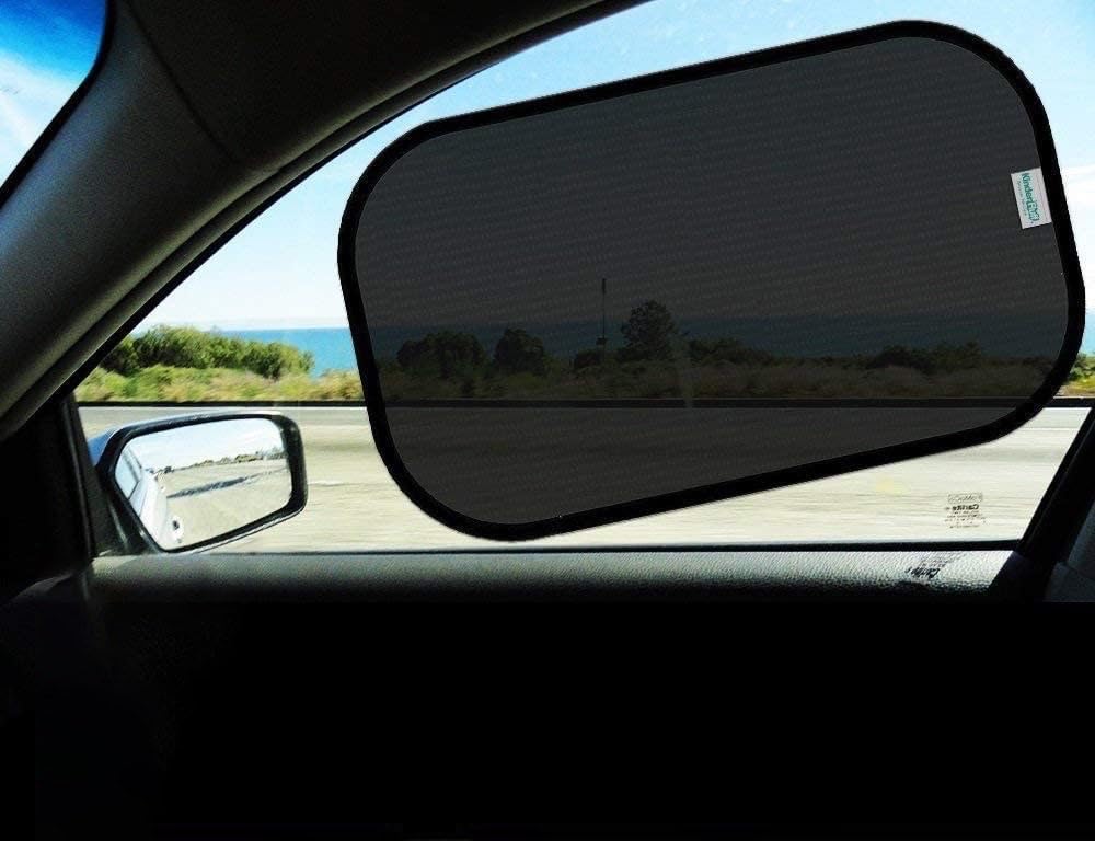 Car Window Shades - Certified 99.79% UVA & 99.95% UVB sun protection. Award winning car sun shade for side windows. 4 Pack (2 Transparency options) 22" x 14" -window shade for car baby by Kinder Fluff