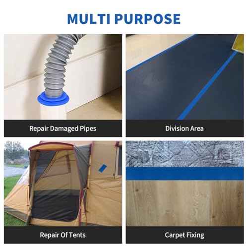 Healifty Single Sided Carpet Joining Tape Waterproof Strong Adhesive Cloth Duct Tape DIY Cloth Stage Carpet Floor Tape (Blue)