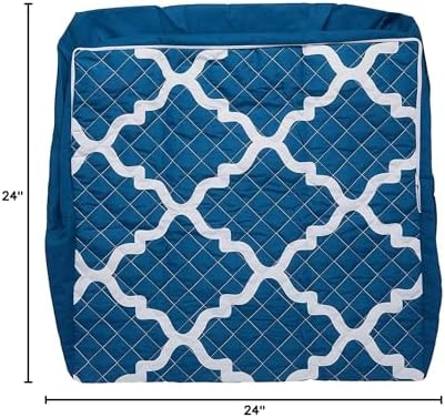 HealthSmart Wedge Pillow Cover for Bed Wedges, Wedge Pillow Case, with Rip & Spill Protection, Fits 24 x 24 x 12 Inch Wedges, Blue Moroccan