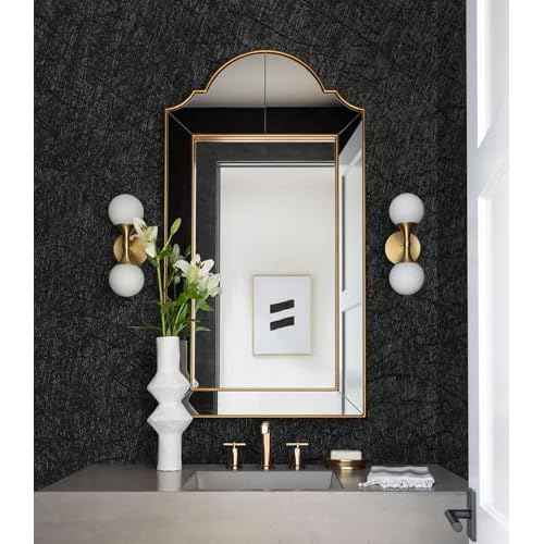 GloryTik Black Silk Wallpaper Peel and Stick Black Textured Embossed Self Adhesive Contact Paper Removable Thicken Wallpaper for Living Room Cabinet Kitchen Decoration Vinyl Roll 17.3"X78.7"