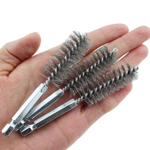 TAODAN 6PCS 304 Stainless Steel Hole Brush Copper Pipe Cleaner Twisted Wire Cleaning Brush Suitable for Drill and Impact Driver and Mould Grinder