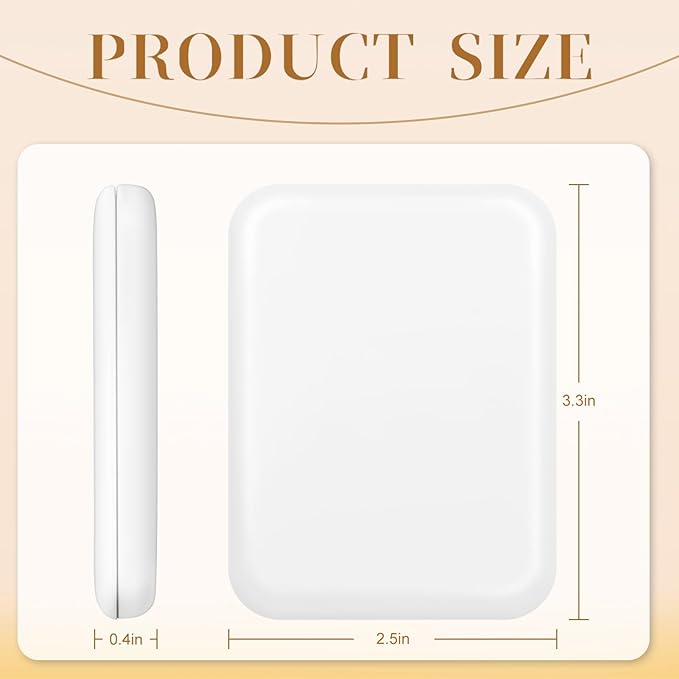 Compact Mirror, 1X/3X Magnification LED Pocket Mirror with Nternal BIattery, Mini Mirror for Purse, Pocket,Travel and Present (White)