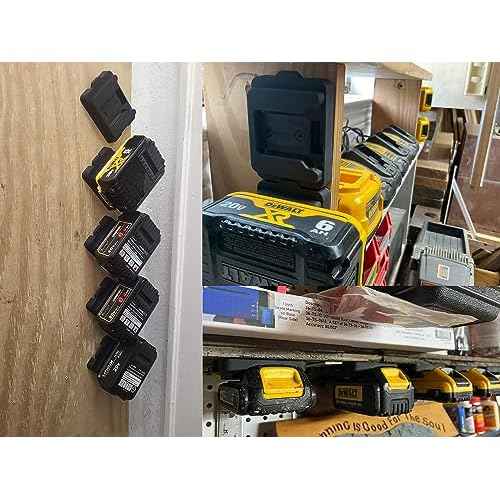 Battery Holders for Dewalt 20V Mount Dock Fit for 20V 60V (No Battery), 5 Pack Battery Dock Holder Fit for DCB200 DCB203 DCB205 DCB206 Batteries (Black)