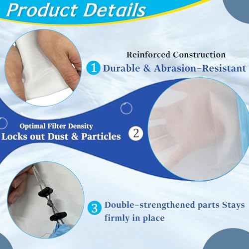 HH1510 Ultra Fine Debris Bag Replacement, 75 Micron Debris Bag for Hammerhead Pool Vacuum Cleaners, Secure Drawstring Closure Volcano Bags Also Made for HH1506 Hammer Head Bag