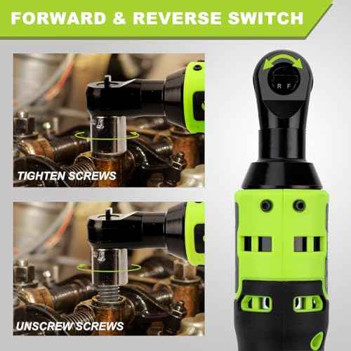 Yougfin Electric Ratchet Wrench 21V, 3/8" Cordless Ratchet Wrench 40 N.M, Battery Powered Ratchet with Battery & Charger (2.0Ah), Power Socket Torque Wrench Ratchet with 7 Sockets