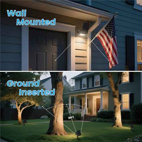 VOLISUN Solar Spotlight Outdoor, IP67 Waterproof Solar Landscape Spot Lights£¬Uplights for Yard Garden Pathway - 8 Pack (Warm White) 27 LED 3 Lighting Modes