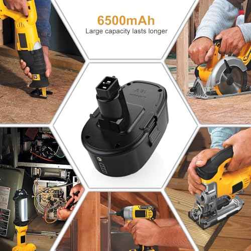 6.5A 18V Lithium Battery Replacement for Dewalt 18V Battery, Compatible with Dewalt 18 Volt XRP DC9096 DC9098 DC9099 DW9095 DW9096 DW9098 Cordless Power Tools, 2Pack