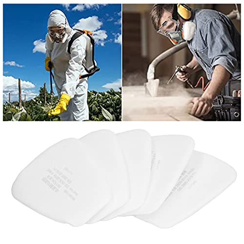 Raguso 50Pcs 5N11CN Filter, Fiber, White, 3 Layer, Safety Mask Replacement Filter for Painting, Renovation, Mining