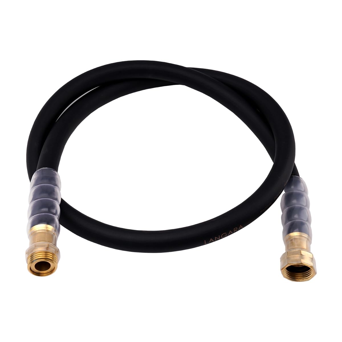 Heavy Duty Premium Garden Hose 5ft x 5/8", 300PSI Working, 1000PSI Burst, Hybrid Rubber Water Hose with Transparent Swivel Handle - Hot/Cold Water - Five Layered Braiding with Brass fittings (Black)