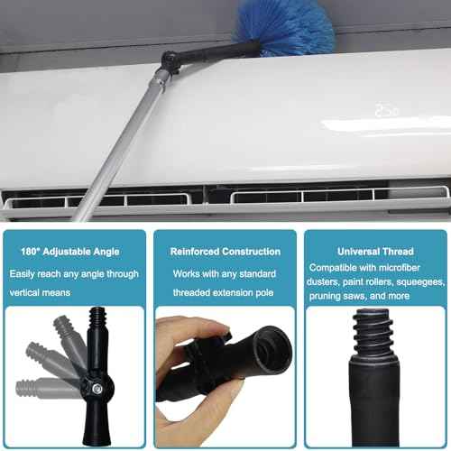 2 Pack Universal Joint Angle Adaptor for Telescoping Extension Pole, Versatile for Window Cleaning, Gutter Cleaning, Light Bulb Changing, Painting Threaded Extension Pole