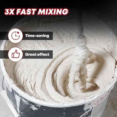 SILVEL Cement Mixer, Max 2400W Electric Concrete Mixer with 6 Adjustable Speeds, Portable Mortar Mixer, 110V Handheld Mud Mixer for Mixing Mortar, Paint, Slurry, Gypsum, Sheetrock, Feeding