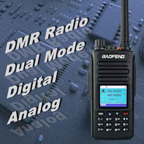 BAOFENG DMR DM-1702 Radio GPS AES265 Encryption Ham Radio Digital Analog DMR Radio Time Slot Tier I & II 1024CH Radio Dual Mode with 48cm/18.89in Tactical Antenna