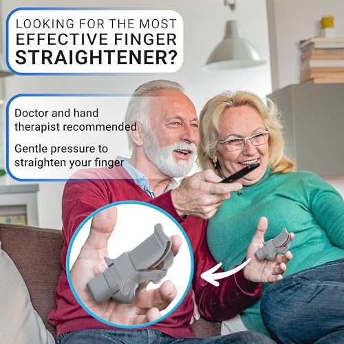 Finger Straightener | PIP Extension Orthosis/Splint For Bent Fingers, PIP Flexion Contractures | Adjustable Joint Stretcher Device | Made in USA | Gray/X-Small